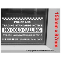 1 x No Cold Callers,WINDOW VERSION-Salesman Calling Warning House Sticker-Self Adhesive Vinyl Door or External Window Sign